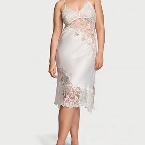 Victoria's Secret White Lace Satin Chemise